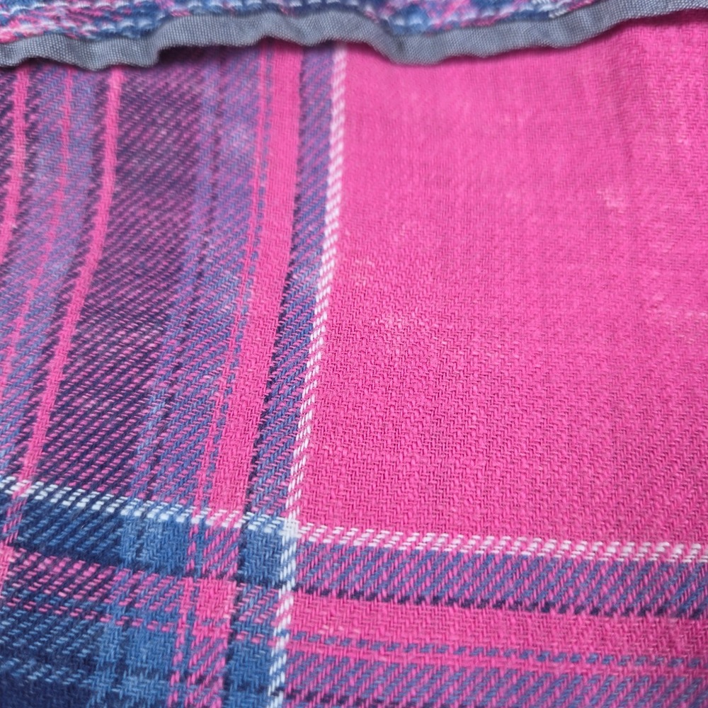 BKE Vintage Mens XL Pink Plaid Western Pearl Snap Short Sleeve Shirt - Picture 13 of 13